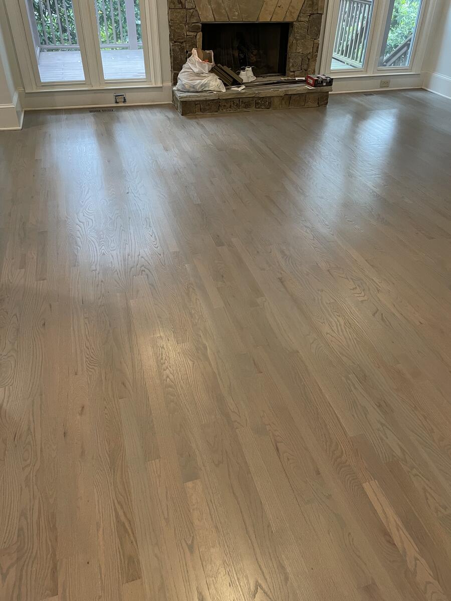 Unfinished natural hardwood floor sanding